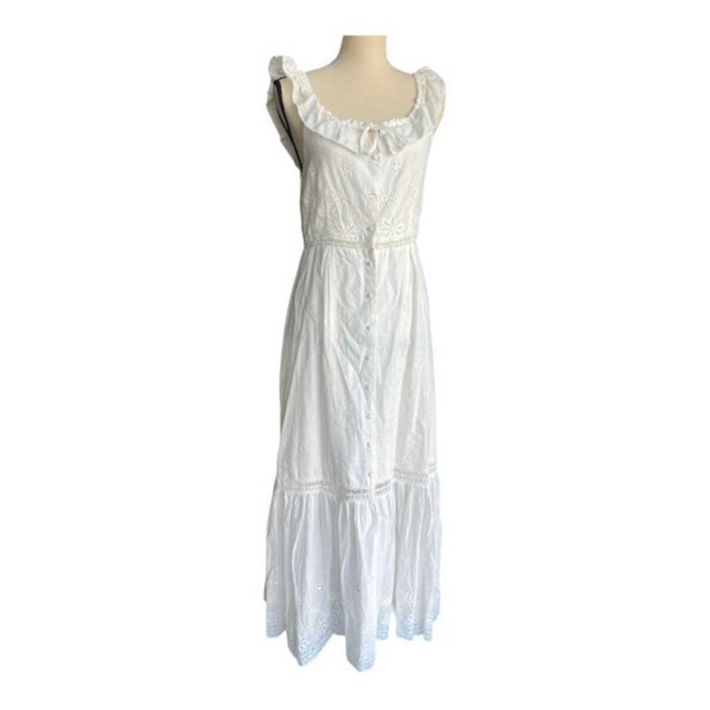 Somedays Lovin Womens Sky Might Fall Maxi Embroidered Off White Dress Size XS